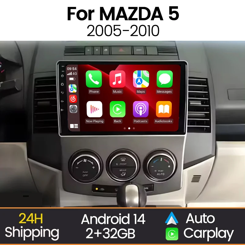 MEKEDE Android Auto WirelessCarplay Intelligent Car System For MAZDA 5 2005- 2010 WIFI BT Car Radio Multimedia Video Player