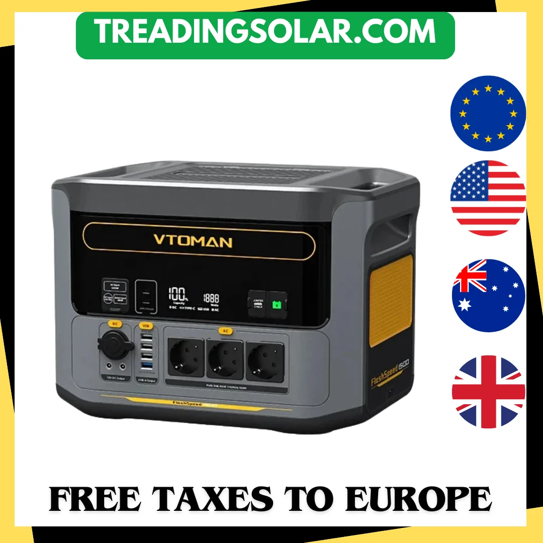 

VTOMAN FlashSpeed 1500 Portable Power Station 1548Wh LiFePO4 Battery with 3000W Peak for Outdoor Camping RV Home Energy Power