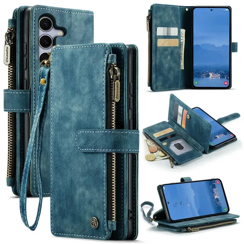 Luksusowe etui na 7 kart z zamkiem błyskawicznym do Samsung Galaxy A56 A55 A54 A35 A34 A24 A25 A37 A15 A16 A36 A56 A17 A52 A53 A 56 A57 5G — zdjęcie produktu 7