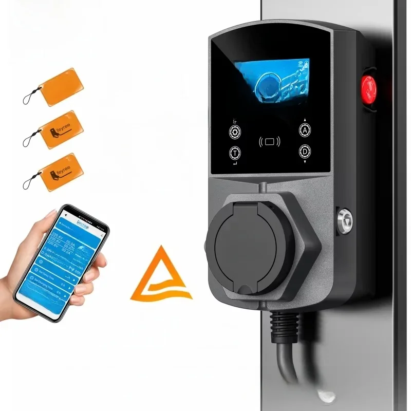 Feyree 22kW Type2 EV Charger Socket Versie Slimme elektrische autolader voor TS-NACS Type1 GB/T Plug EVSE Wallbox WIFI APP Controle - afbeelding 2
