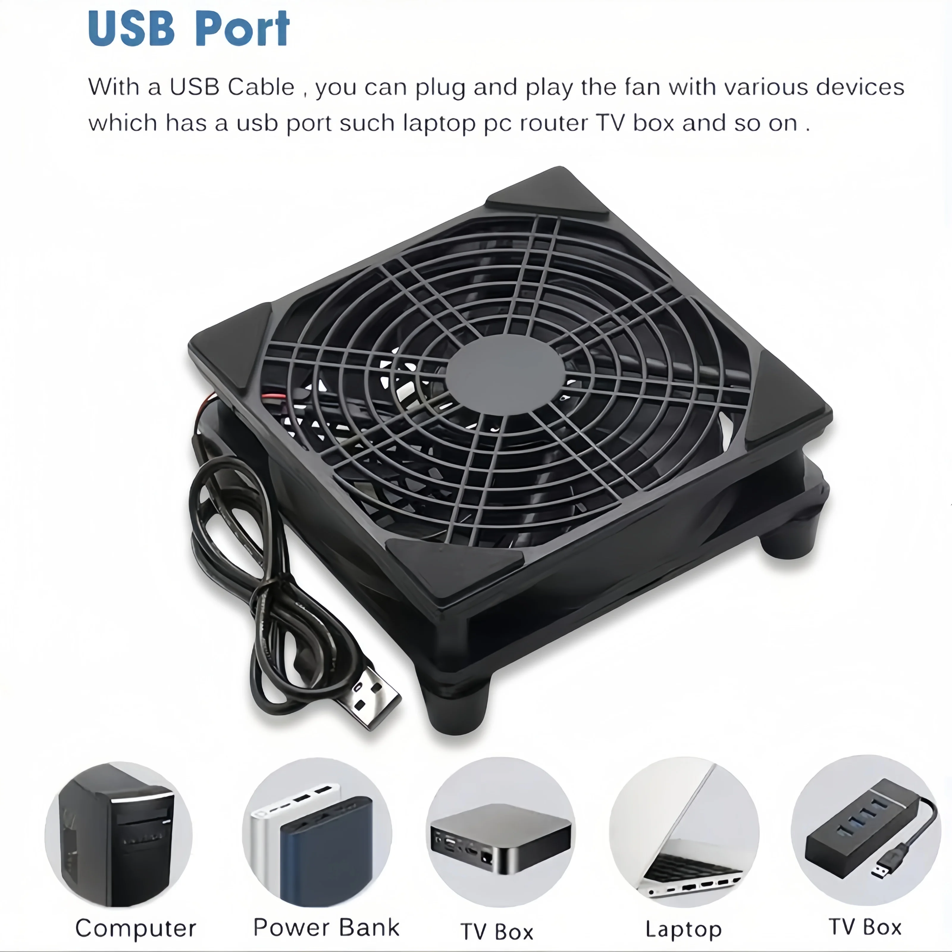 120mm 4.72-inch 5V USB Router Cooling Fan, Mini Quiet Cooler for Electronics Devices image 4