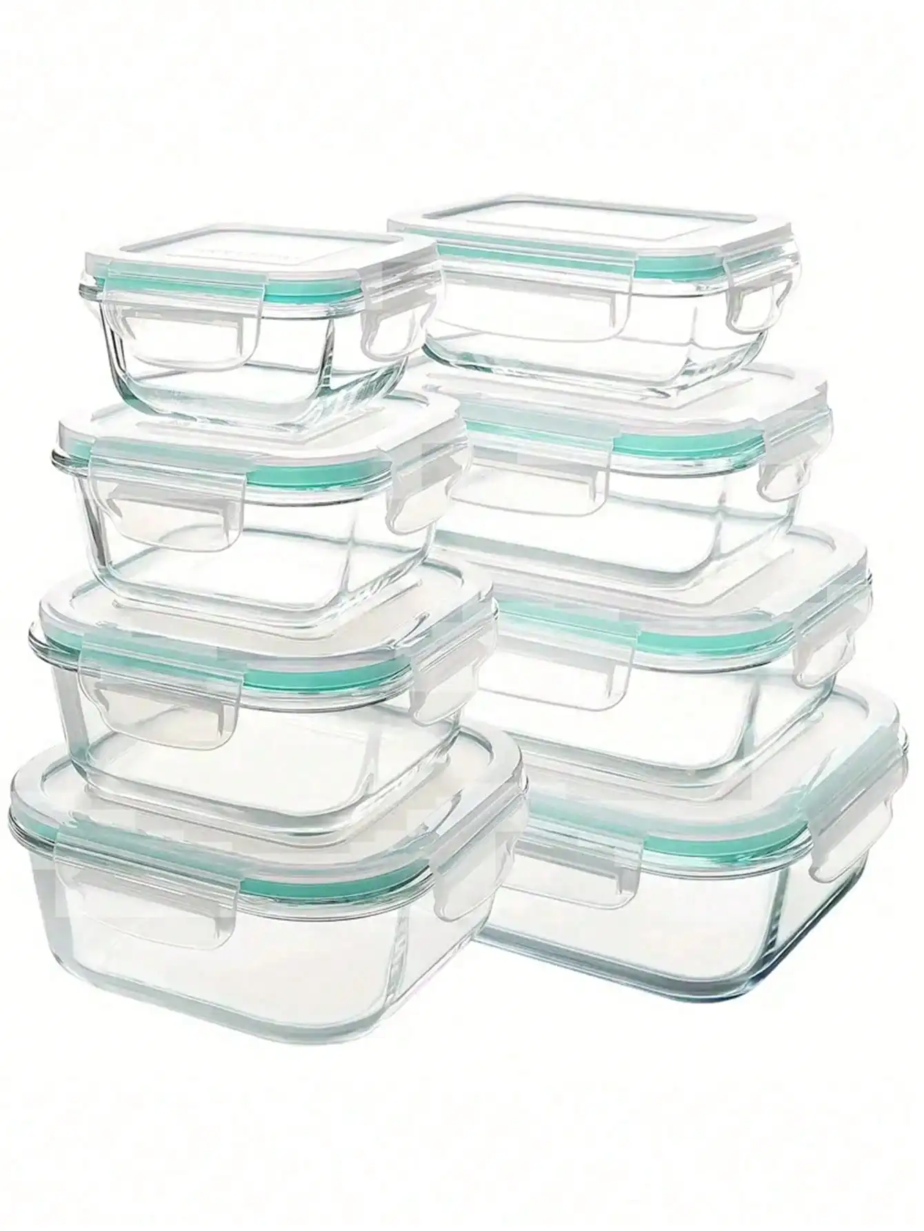 8PCS Glass Food Storage Containers With Lids, Food Storage Containers, Leak-Proof, Suitable For Fruits, Vegetables, Kitchen, Picnic, Meal Preparation, Refrigerator