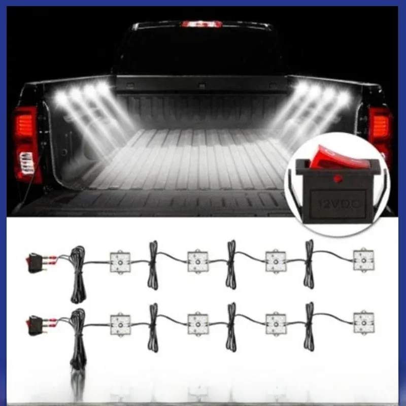 8 sztuk samochodowych świateł LED 6000K Oświetlenie łóżka ciężarówki 5730 48 diod SMD Wodoodporne światło do łodzi RV Pickup do Toyoty / Tundry / Chevy — zdjęcie 2