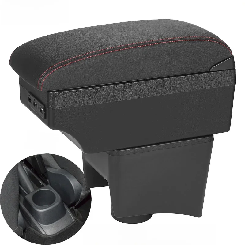 Voor Volkswagen POLO Armsteun nieuwe Voor VW POLO Mk5 6R Vento Auto Armsteun doos Interieur Onderdelen Opbergdoos Auto Accessoires 2012-2018USB - afbeelding 2