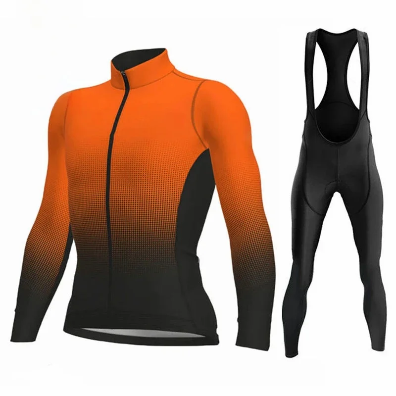 AliExpress RVOUEI Rvouei Winter Long Sleeve Thermal Fleece Cycling Jersey Set Bib Pants Ropa Ciclismo Bicycle Clothing MTB Bike Jersey Uniform