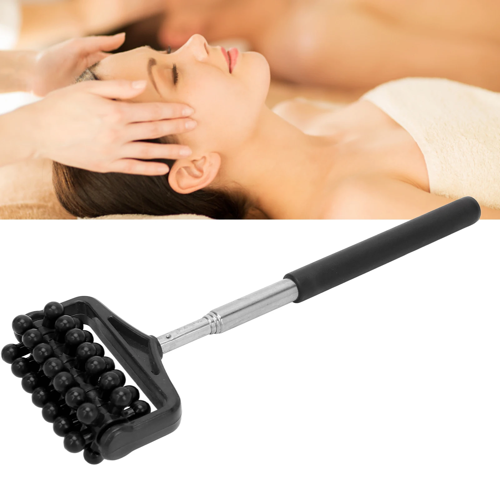 Telescopic Roller Massager Full Body Stainless Steel Roller Four-section Push-back Massager Telescopic Massage