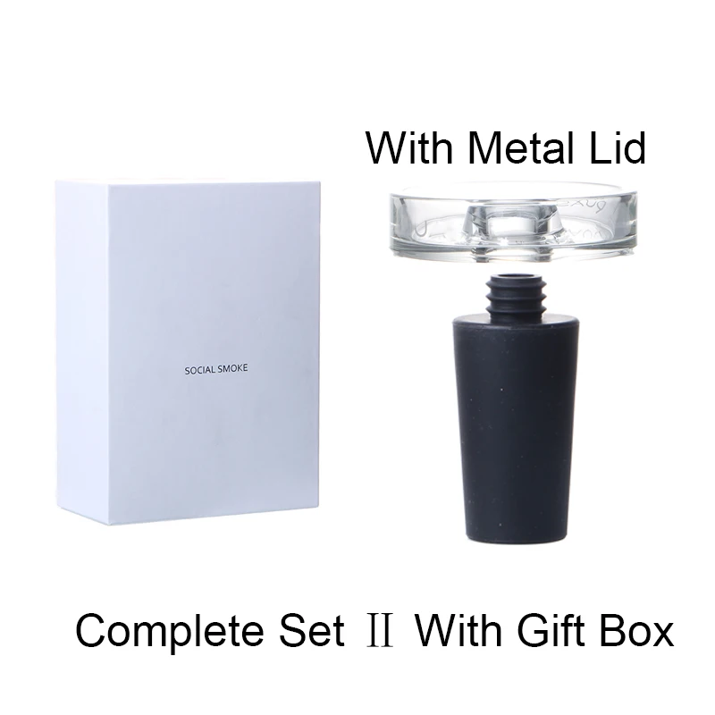 

Complete Set Glass Crystal Bowl Hookah Shisha Heat Resistant Pot HMD Heat Management Device Charcoal Holder With Gift Box