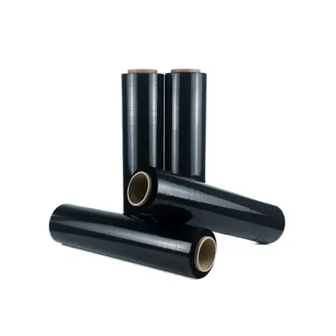 4 Rolls PE Black Stretch Film Industrial Packaging Cling Film Packag Stretch Film New Material Strong Tensile Protection Privacy