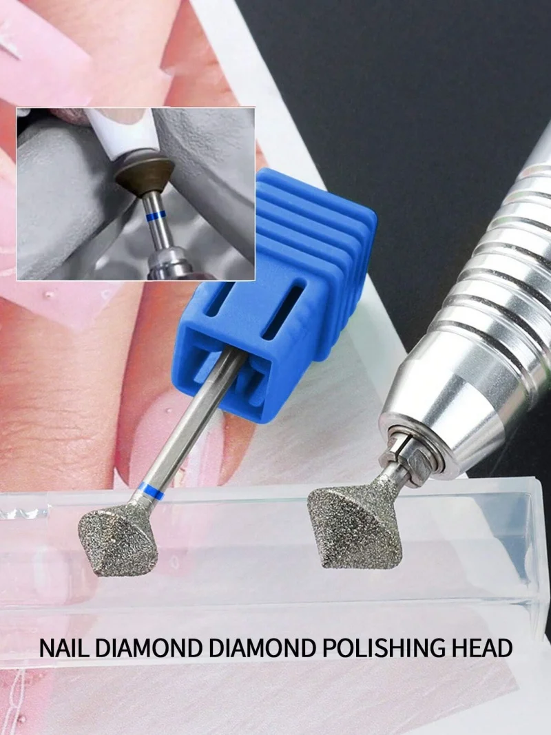 1/2/3/5pcs Diamante Sabbia Lime per unghie Trapano Punta per lucidatura per cuticole Testa per molatura per unghie Manicure elettrica Strumenti per salone di manicure