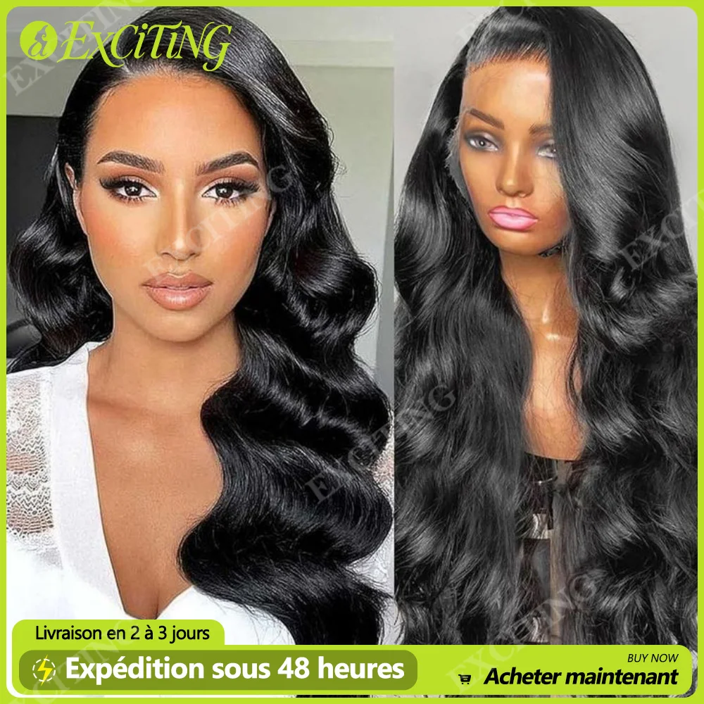 26 28 30 pouces Perruque Body Wave Dentelle Frontale 13x6 Transparente Cheveux Humains Brésiliens Remy Haute Qualité 180 Densité Pour Femmes Livraison 3 Jours en France
