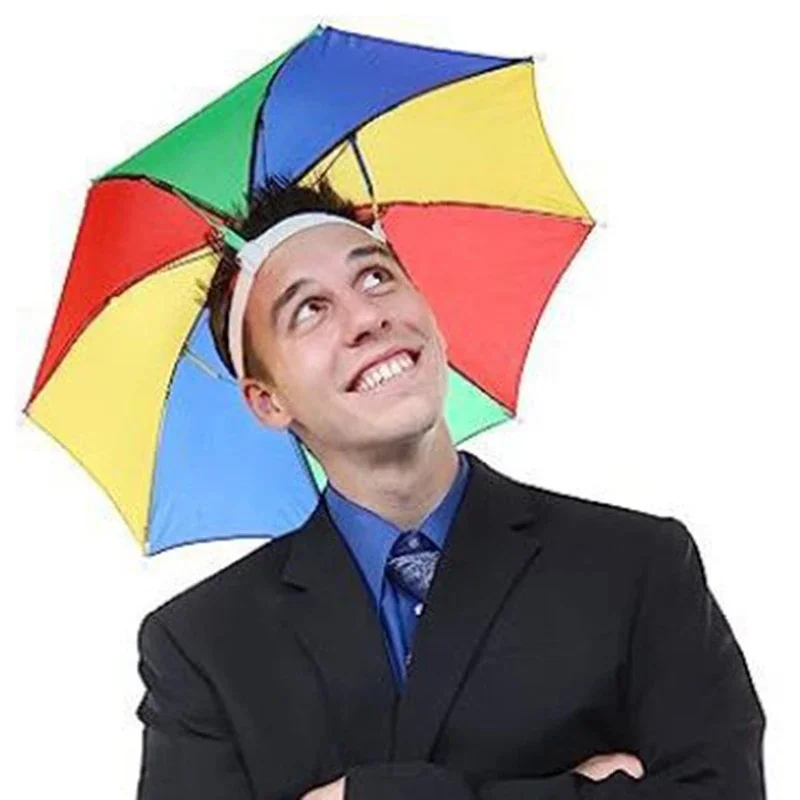 AliExpress Foldable Umbrella Hat Camping Fishing Headwear Cap Beach Sunscreen Rain Hats Waterproof Hiking Cycling Umbrellas Colorful Caps