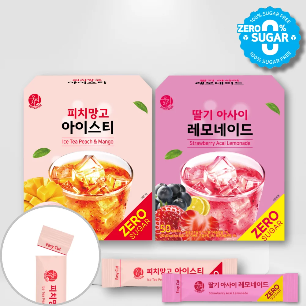 Songwon Our Tea Gero Sugar Peach Mango Istea 50T + Strawberry Asa Lemonade 50T