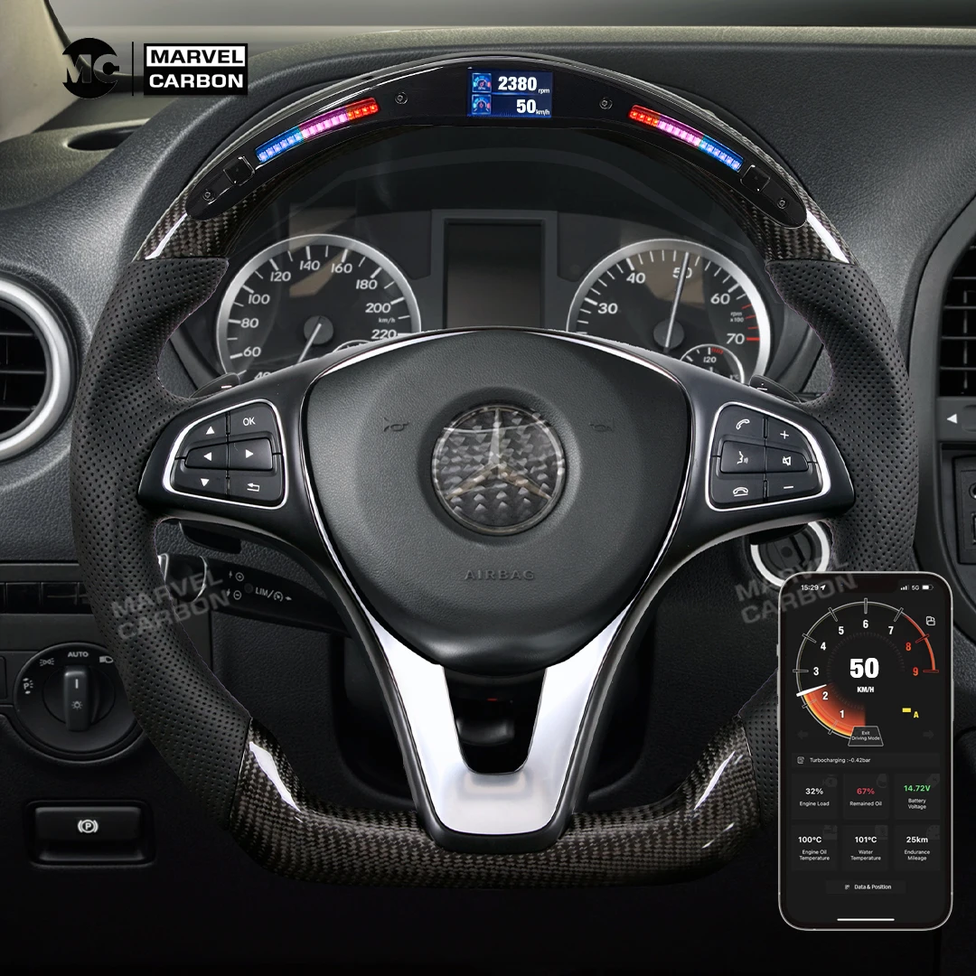 

100% REAL CARBON FIBER STEERING WHEEL COMPATIBLE WITH Benz