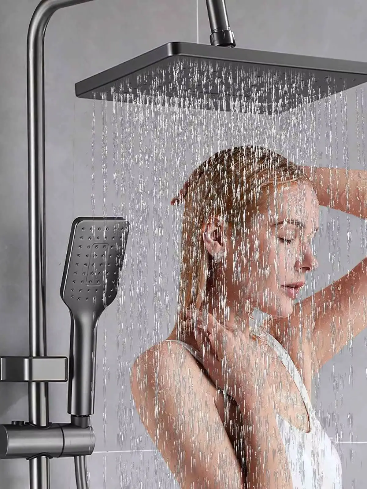 Bathroom Stainless Shower Full Set 3 Mode Bathtub Shower System Pressurized Shower Sets Thermostatic Self-cleaning Shower Faucet