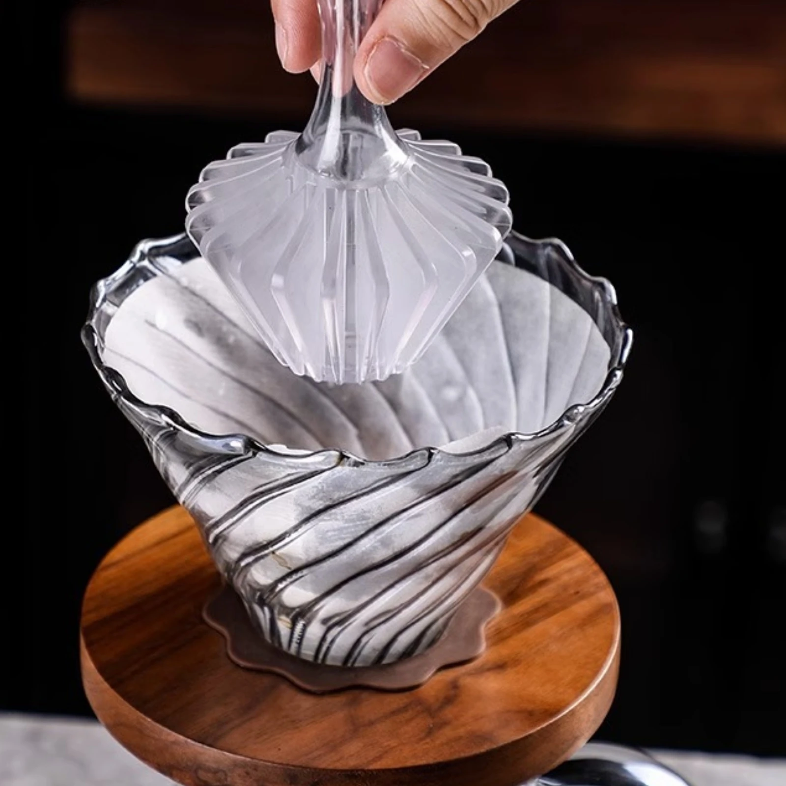 Drip Tip Resin - Cone Coffee Strainer 20 Groove Rib