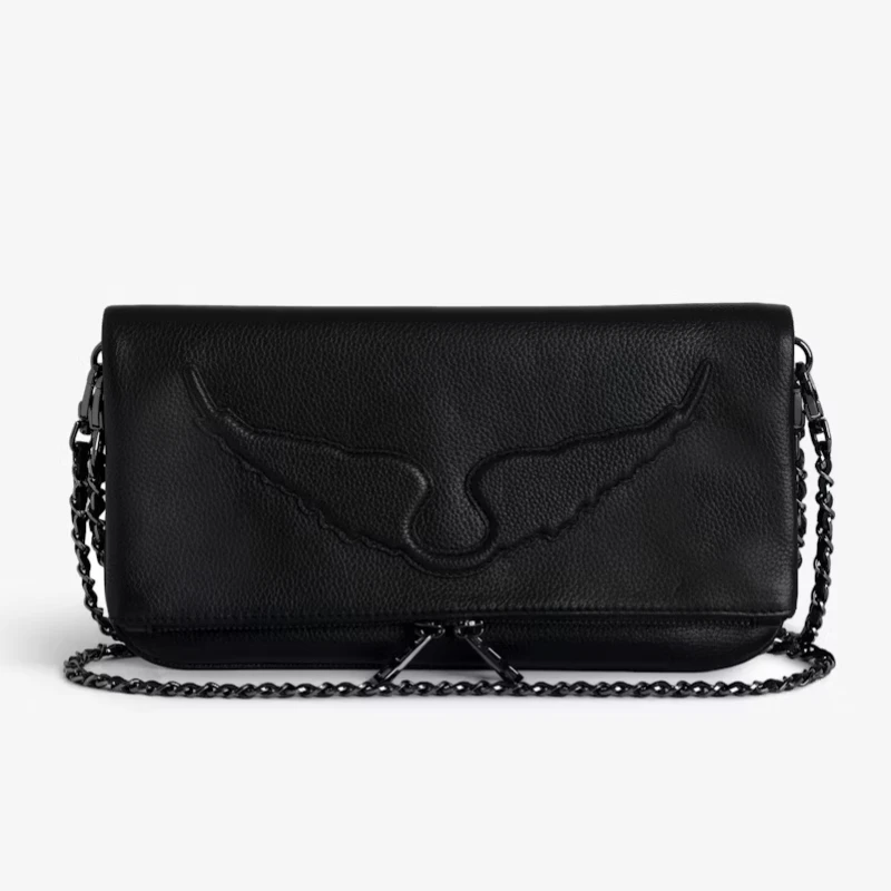 New Women Fashion Makeup Bag Black PU Leather Retro Zadigent Crossbody Bag Luxury Design Casual Ladies Shoulder Bag