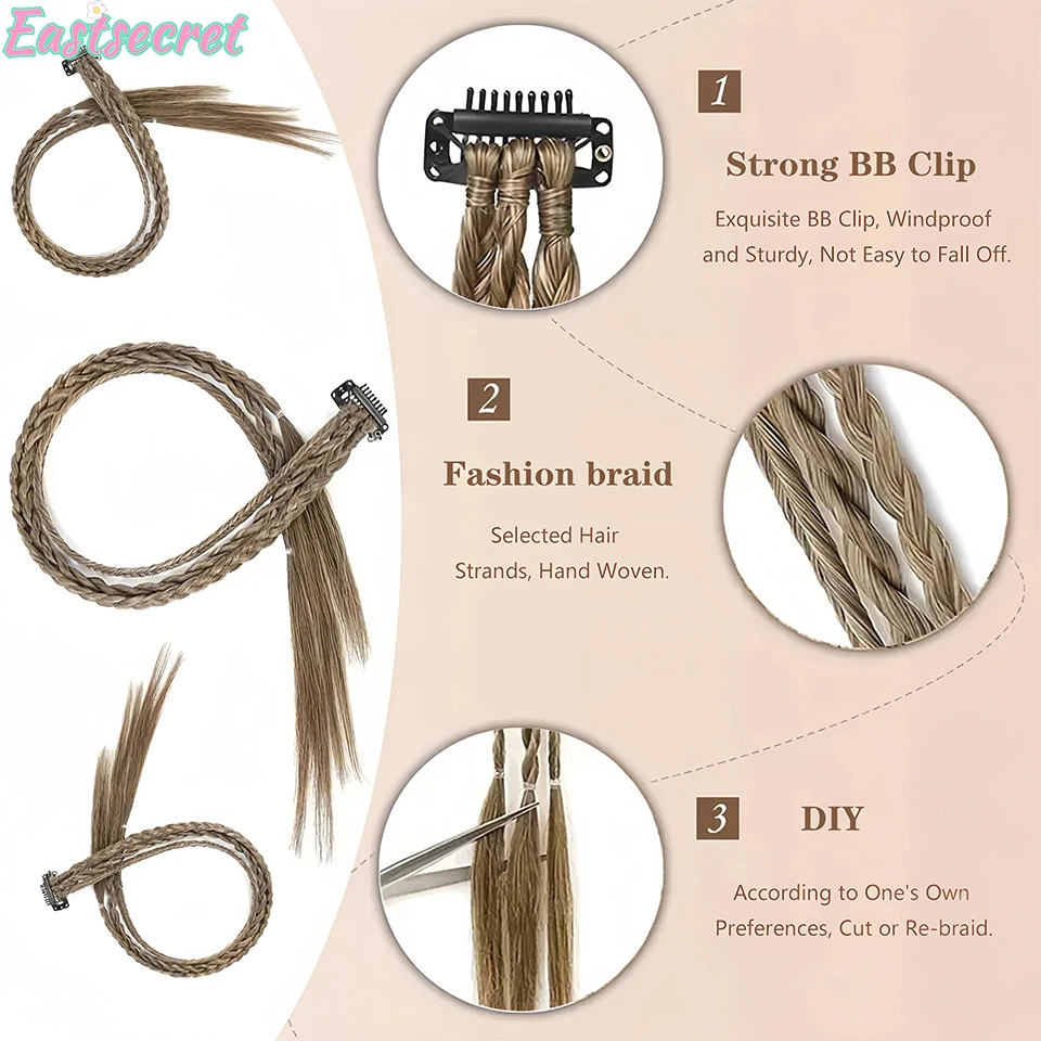 EAST European And American Wig Braids Women's Triple Braid Hair Extensions Natural And Fashionable Personality Water Droplets