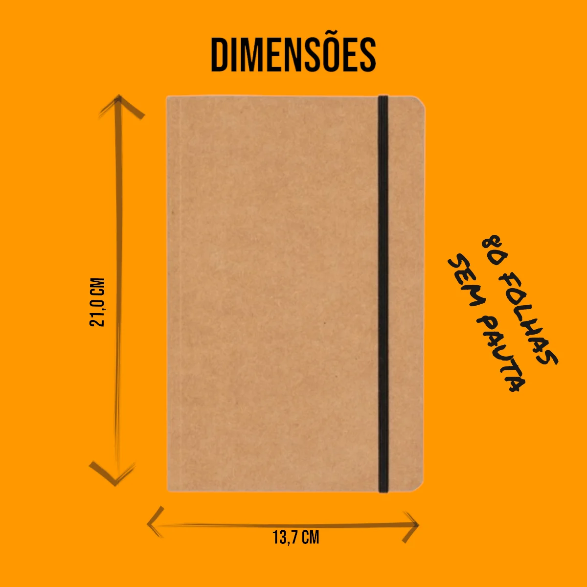 Kit 02 Notebook Moleskine in Kraft Without a Note 80 Yellow Pages Notebook Kit