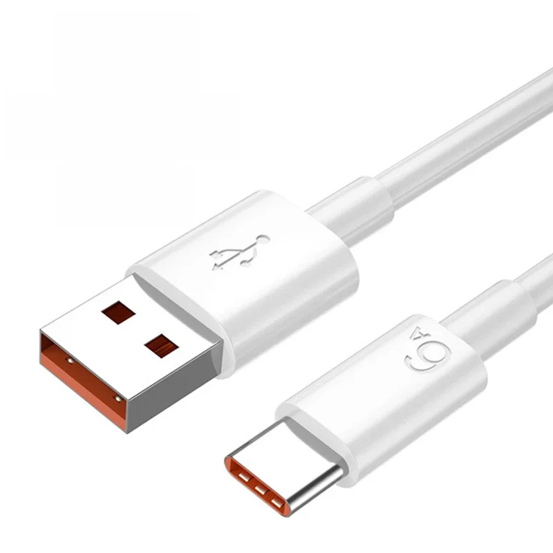 Câble USB type-c de charge ultra rapide 6A, pour Huawei Honor Xiaomi Redmi OPPO VIVO realme iQOO Android USB-C, câble de chargeur rapide 2m