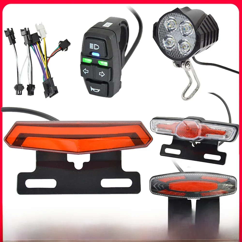 AliExpress VKTECH LED Ebike Brake Rear Light High-Brightness Brake Warning Light Energy Saving Easy Installation for 24V 36V 48V Electric Bike