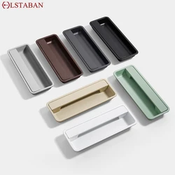 Modern Sliding Door Concealed Handle Slotted Embedded Buckle Furniture Handles Wardrobe Push Pull Hidden Kitchen Cabinet Knobs