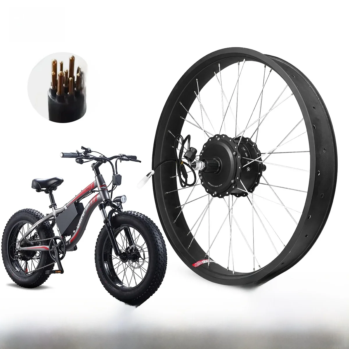AliExpress kun ray 500W Electric Snow Bike Rear Hub Motor 36V 48V Brushless Gear Hub Motor Rear Cassette wheel Fat Bike Motor Wheel 20in 26in