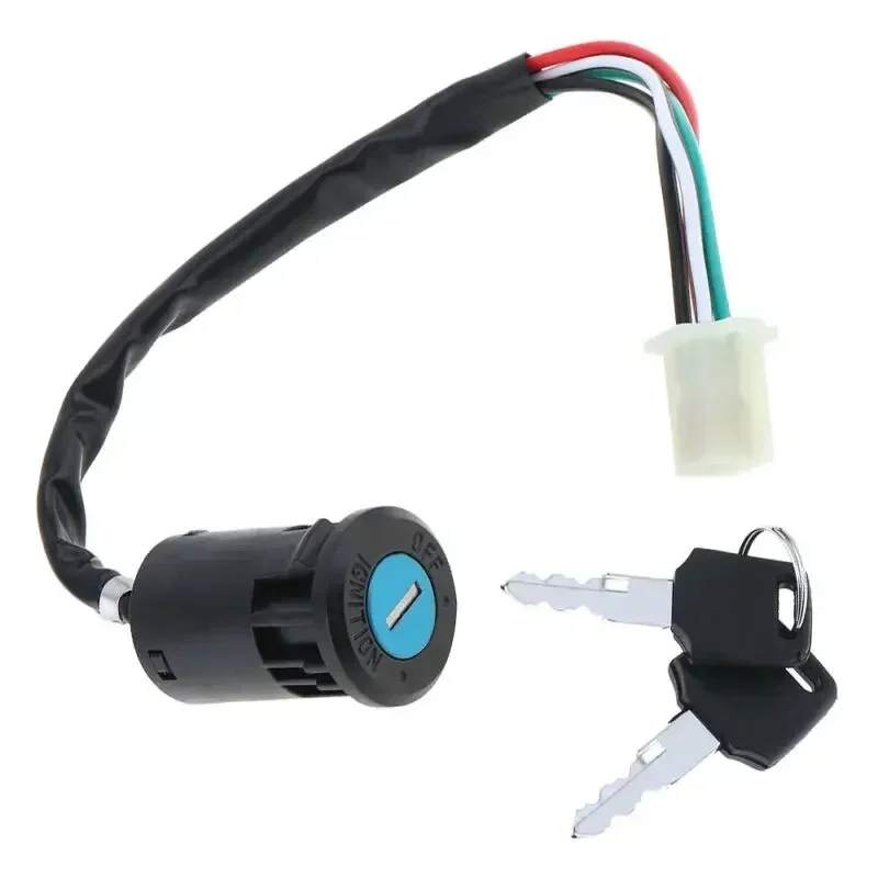AliExpress UK SPORTFUNSF 4 Wires Universal 2 Ignition Keys Start Switch Door Lock Key Motorcycle Accessories For ATV Go Kart Electric Scooter