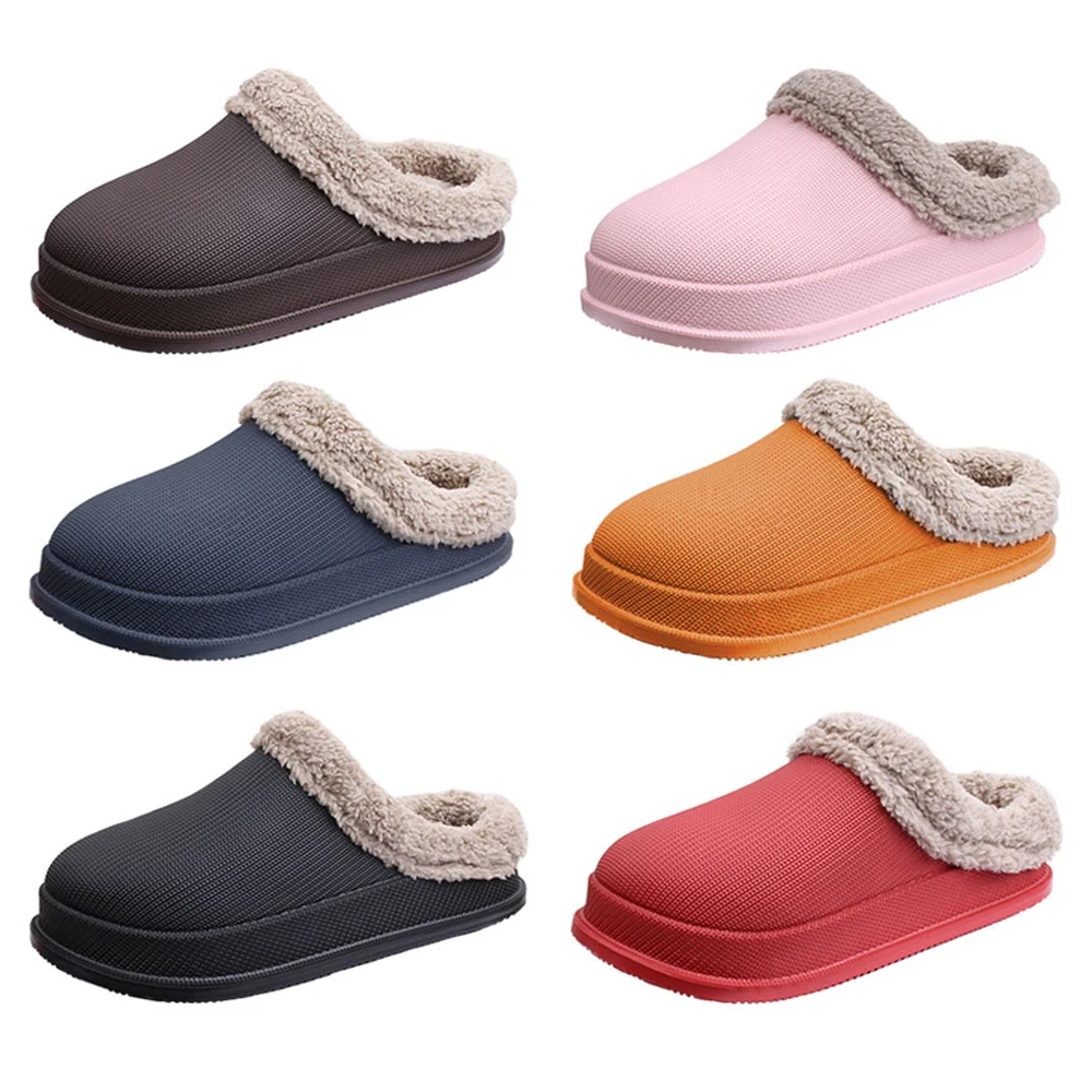 Winter fur slippers for men and women camping office light and fluffy cushion