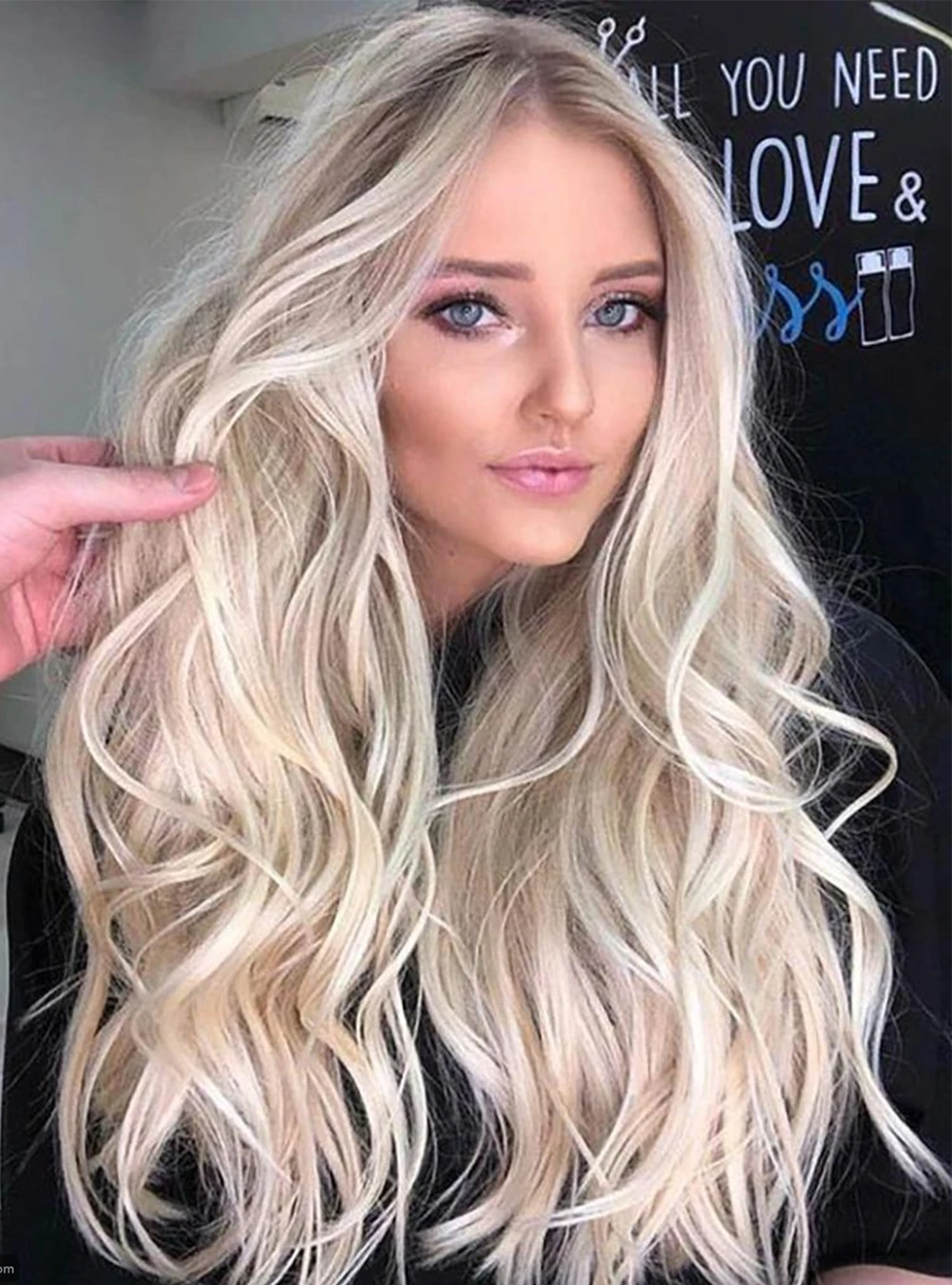 Luxury Balayage Highlight Full Lace Wigs Light Ash Platinum Blonde 100% Human Hair Lace Front Glueless Wig HD 13x6 180% Wavy