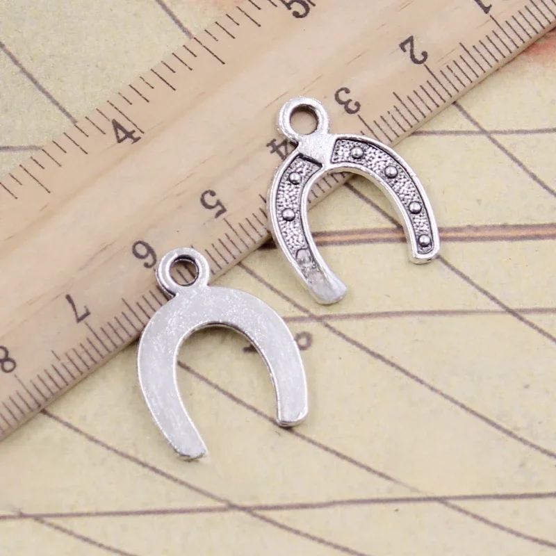 20 sztuk Charms szczęście podkowa powodzenia talizman 24x18mm tybetański brąz srebrny kolor antyczne tworzenia biżuterii DIY Handmade Craft wisiorki — zdjęcie 2