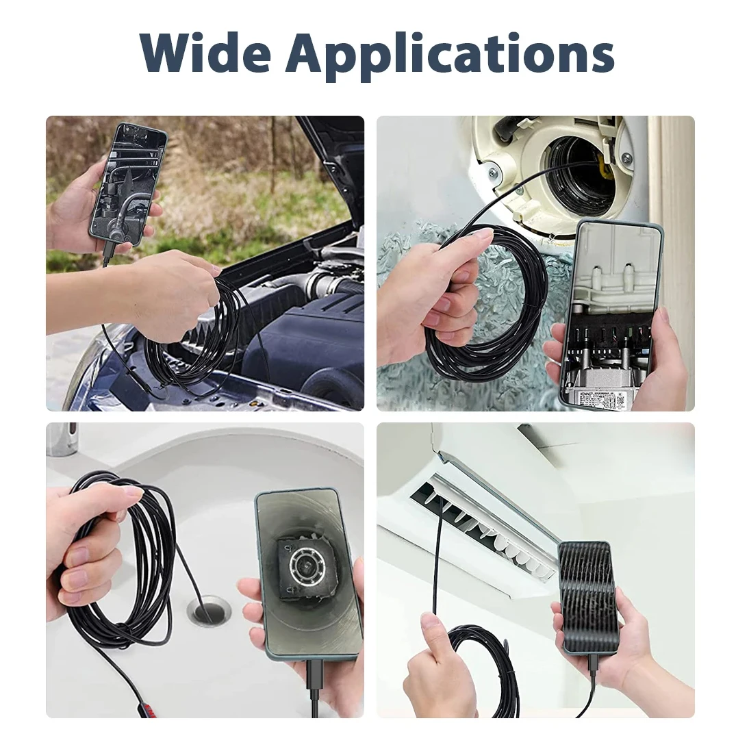 5.5/7mm 480P USB Piping Controlled Automotive Sewer Endoscope For Cell Phone Android Smartphone Visible Inspection Cameras Drain