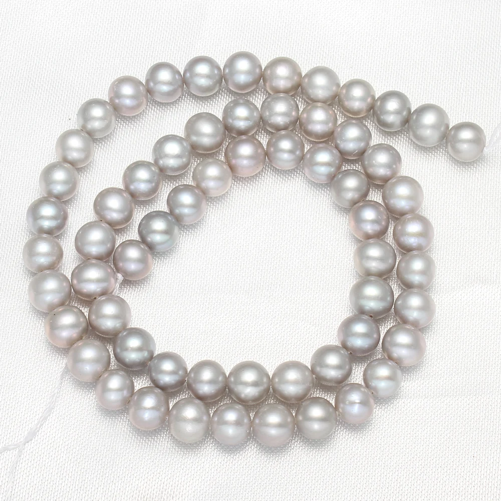 YYW High Quality 6-7mm 100% Natural Freshwater Pearl Beads Grey Pearl Round Loose Beads DIY Necklace Bracelat Jewelry Making