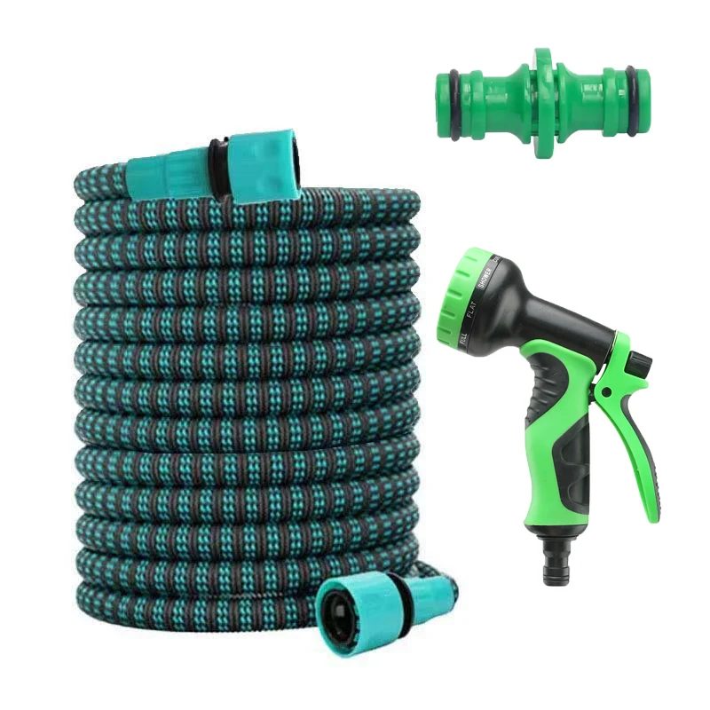 25-100FT Green Magic Expandable Hose Kit,8 Pattern Spray Nozzle,Flexible Pipe & Quick Connector for Garden Watering & Car Wash
