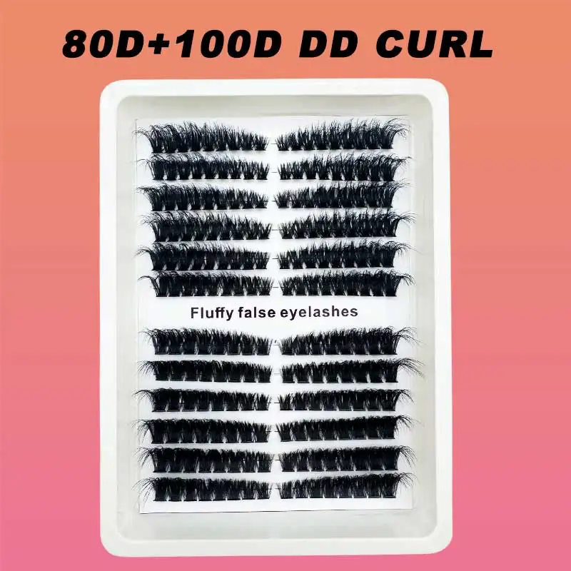 مجموعة رموش رقيق 12 صفًا DD 5D، أطوال مختلطة 10-18 مم، مراوح فيوجن ساخنة مخملية، خفيفة الوزن، مقطوعة مسبقًا لسهولة الرموش بنفسك #3