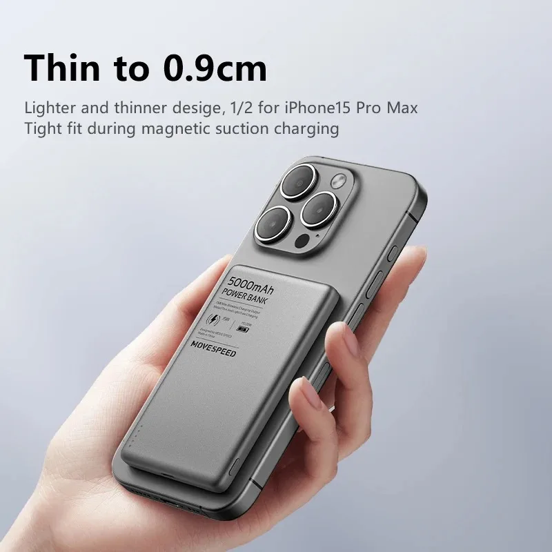 MOVESPEED S05 Magnetic Power Bank 5000mAh PD20W Portable Mini Size Wireless Powerbank Battery Charger