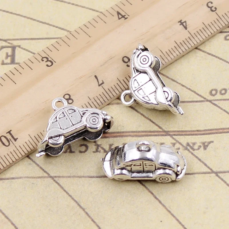 10 sztuk Charms 3D samochodu 23x15mm tybetański brąz srebrny kolor wisiorki antyczny tworzenia biżuterii DIY Handmade Craft — zdjęcie 2