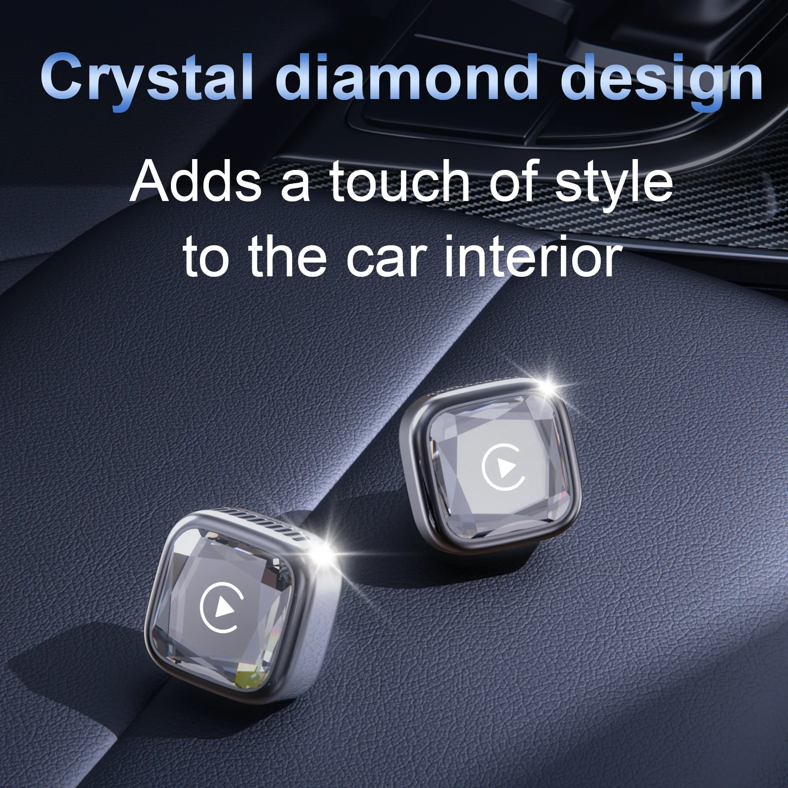 Wireless CarPlay Android Auto Adapter 2in1 Diamond Aroma Mini Box Plug&Play Wired to Wireless for Benz Audi Mazda Kia Toyota VW