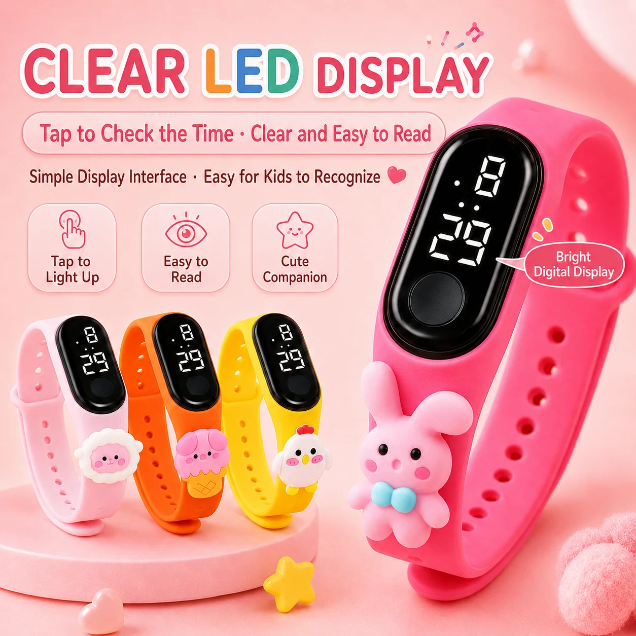 Cute Doll Bracelet LED Electronic Watch for Kids, Creative Cartoon Doll Gift - view 3