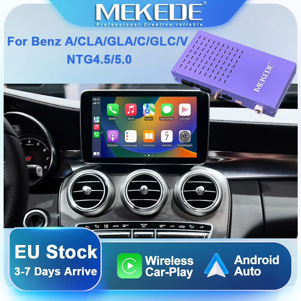 Modulo di aggiornamento dello schermo OEM Carplay MEKEDE per Mercedes-Benz A/CLA/GLA/C/GLC/V Class W176 W117 W156 W205 W447 X253, sistema duale, Android AUTO wireless, Mirror Link, supporto YouTube e