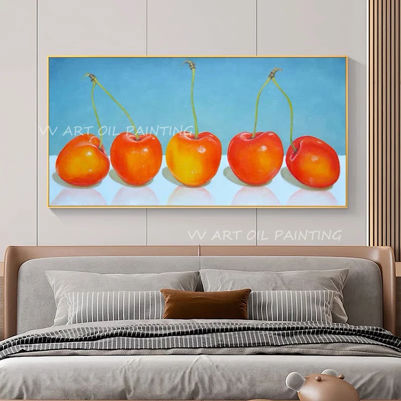 Apple fruit kitchen artwork canavs sea hand-painted colorful oil paintings on canvas wall decoration gifts no framework