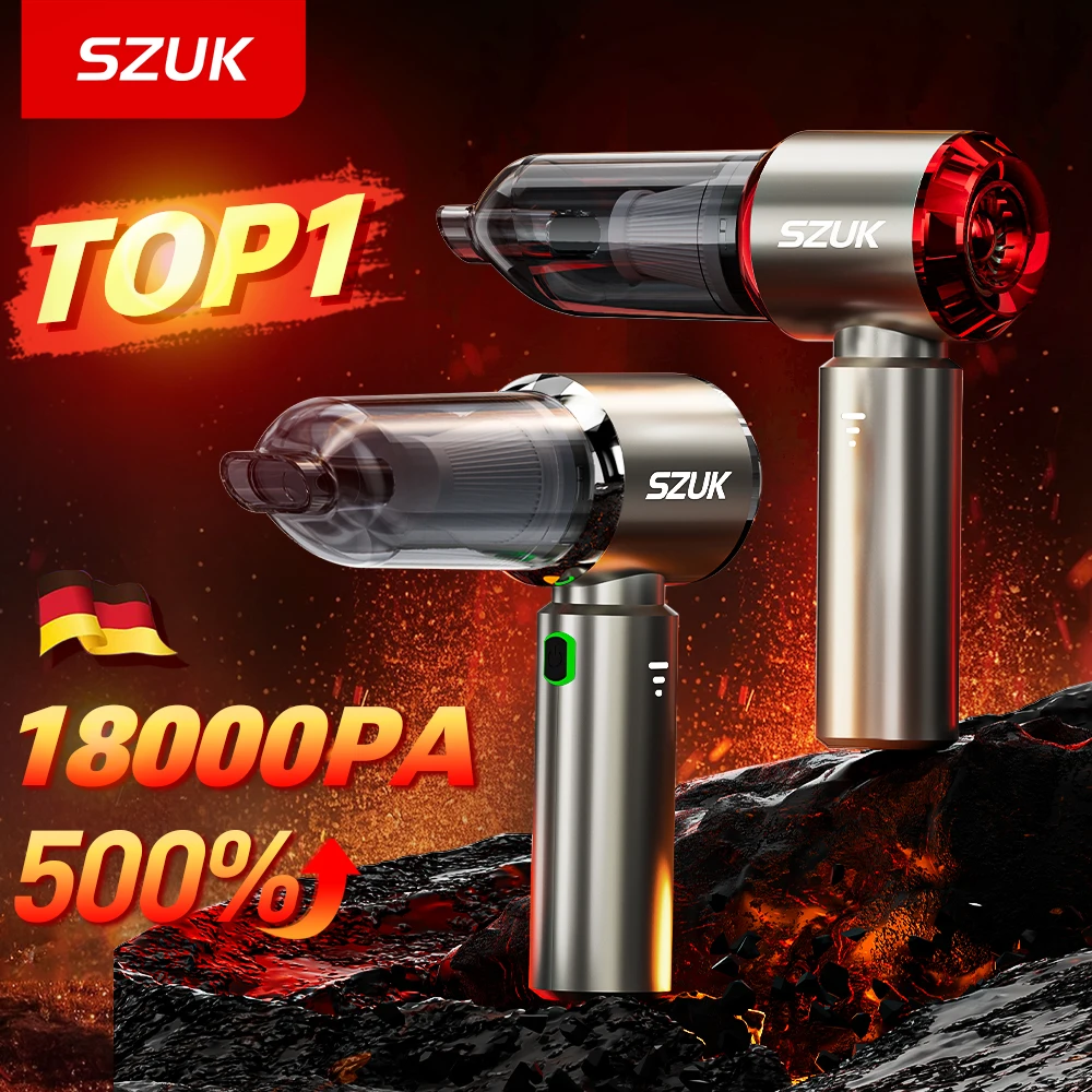 

Портативный беспроводной автомобильный пылесос SZUK C012 18000Pa с мощным всасыванием, мини-пылесос для уборки в машине