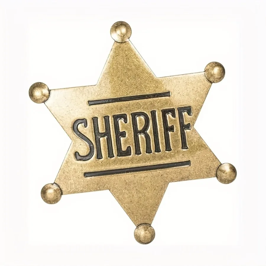 قطعة واحدة من شارة شريف الذهبية، طراز غربي قديم، مناسبة لإكسسوارات لعب الأدوار لفتاة رعاة البقر/الراعي البقر، أزياء الحفلات