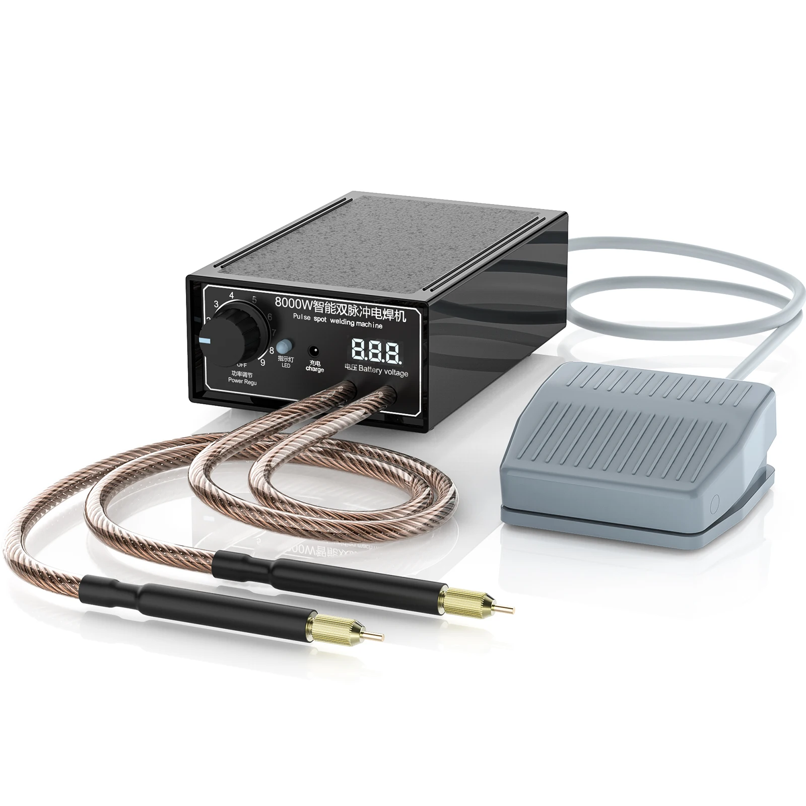 8000 Macchina portatile per saldatura a punti portatile fai-da-te ad alta potenza 0-1200A 0.1mm Macchina utensile per saldatrici a punti regolabile per batteria 18650