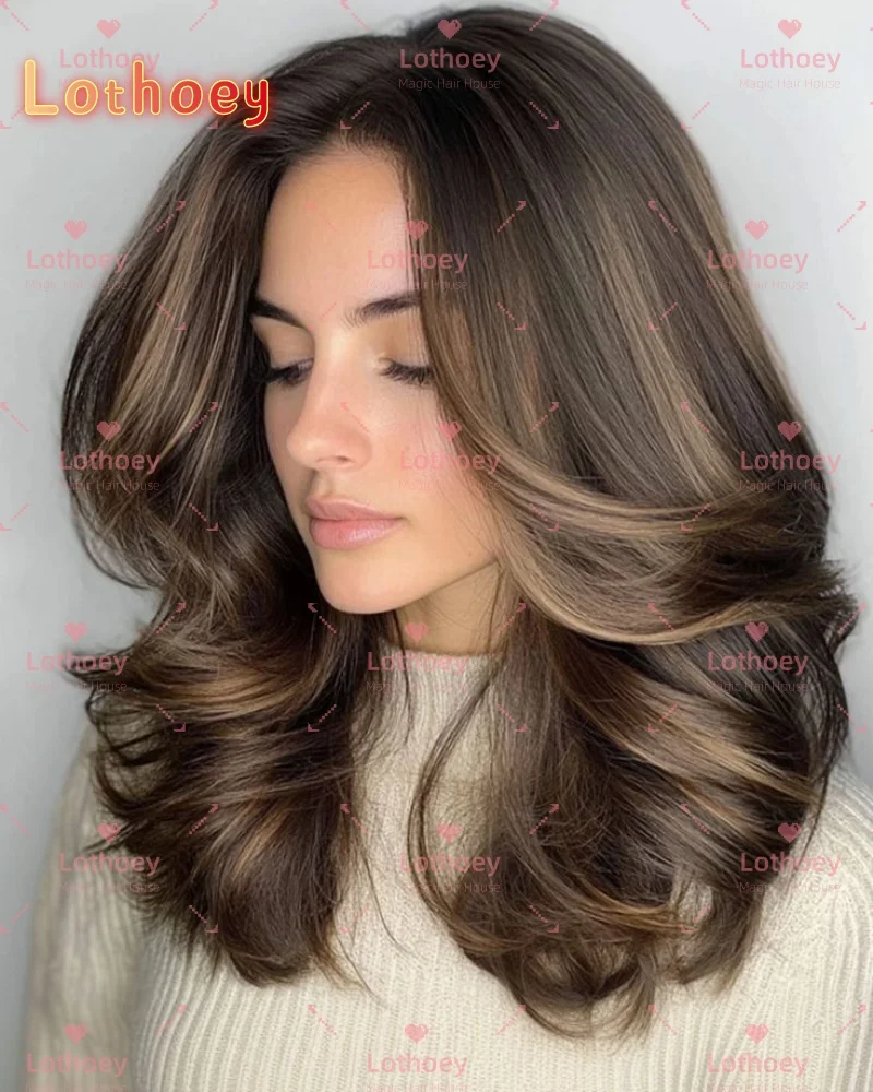 Peluca humana teñida con pelo ondulado y rizado, color marrón chocolate, brillo natural, temperamento suave, adecuada para la vida diaria de las mujeres