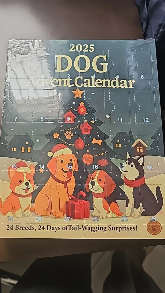 New 2D Dog Advent Calendar Reusable 24 Pieces Christmas Countdown Calendar with Breed Ornaments Dog Decorations Families Gift photo review