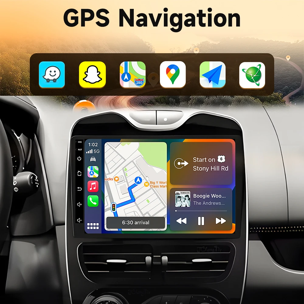 Android 16 Carplay Auto WIFI For RENAULT Clio 4 BH98 KH98 2012 -2019 Car Radio GPS Navigation  Stereo Multimedia Player Wireless