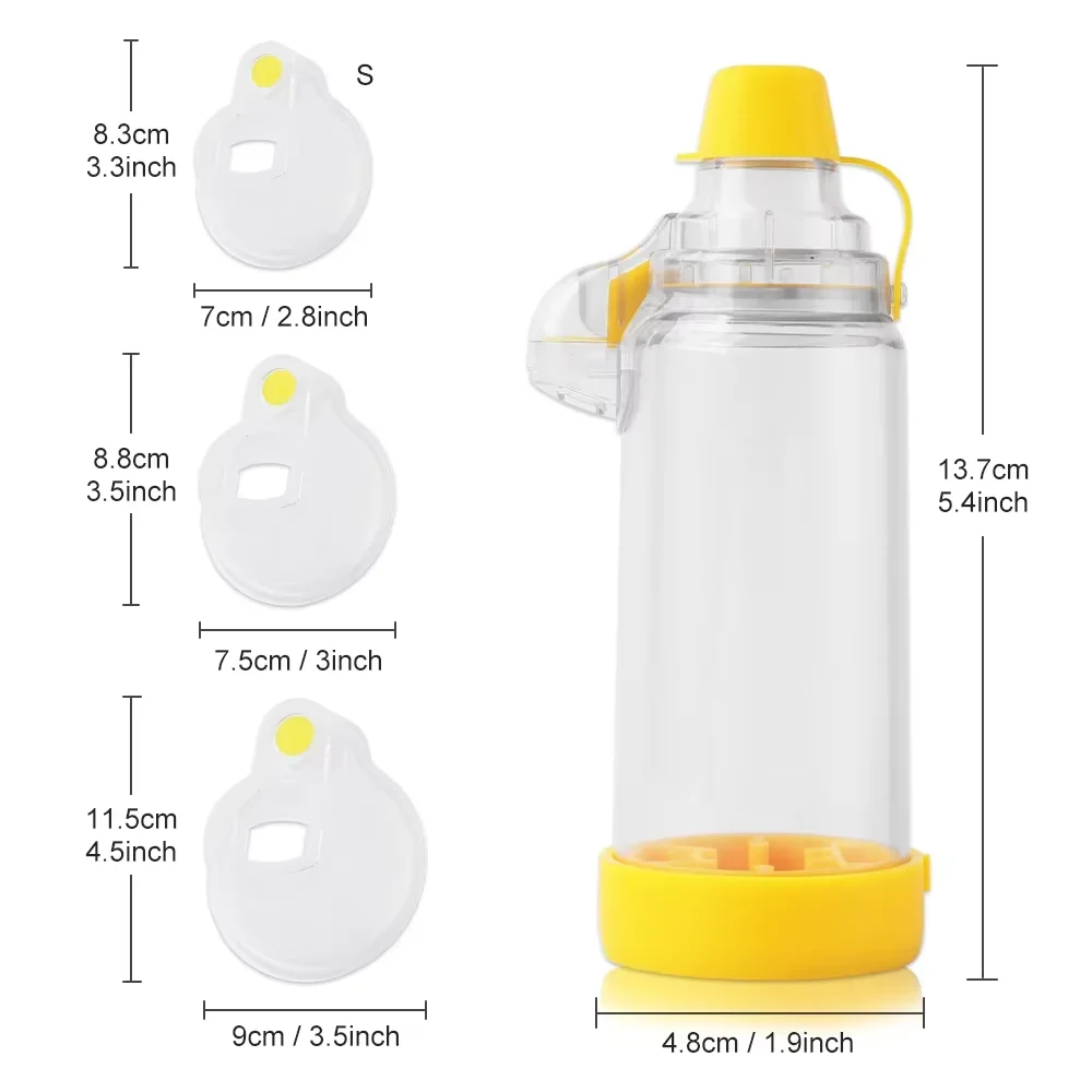 

Buffer Inhale Chamber Automizer Spacer Mist Storage Compressor Nebulizer Tank Aerochamber & Mask Cup Mouthpiece for Child Adults