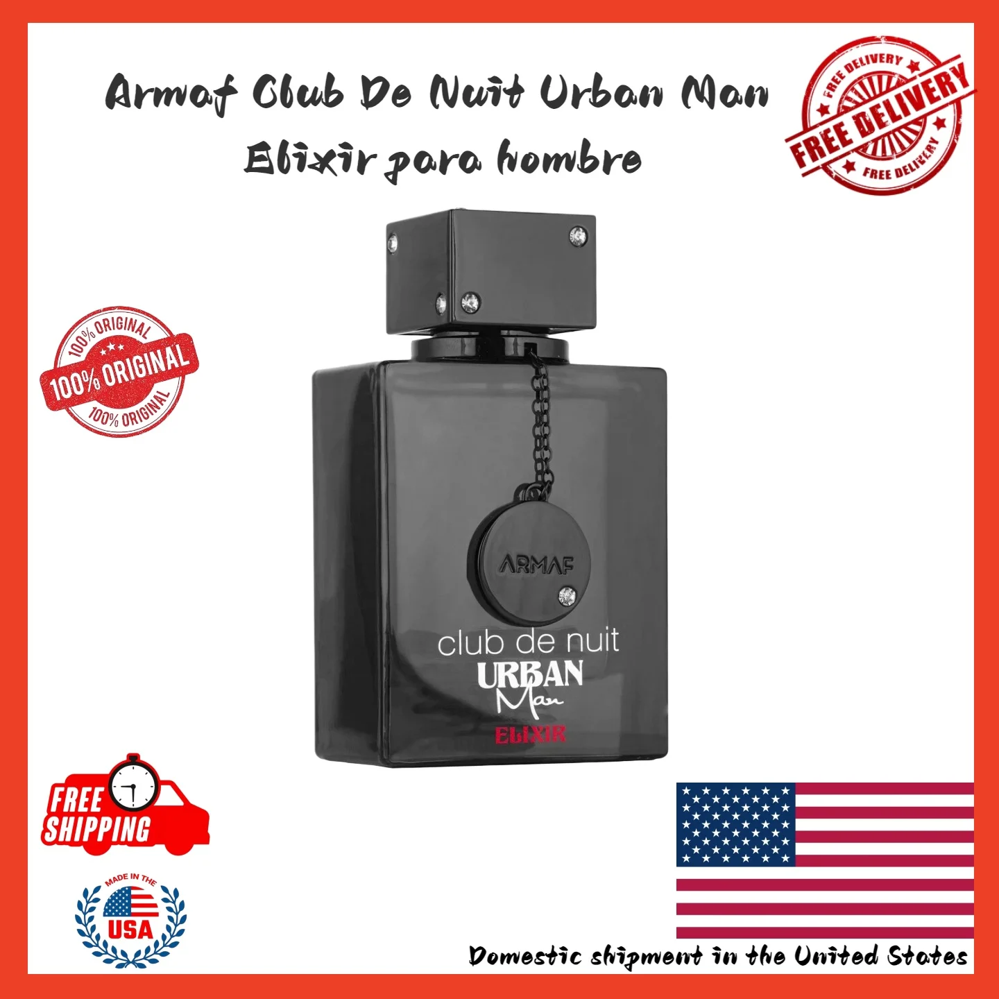 Armaf Club De Nuit Urban Man Elixir for Men Eau de Parfum Spray, 3.6 Ounce Luxury perfume - a birthday or Valentine's Day gift