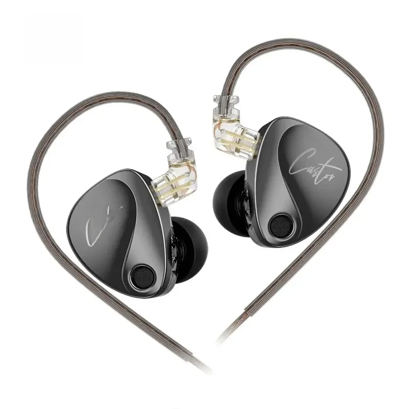KZ-Dynamic Hi Fi Earphones, In Ear Castor, 2DD, High-End, Ajustável, Armadura Equilibrada, Monitor
