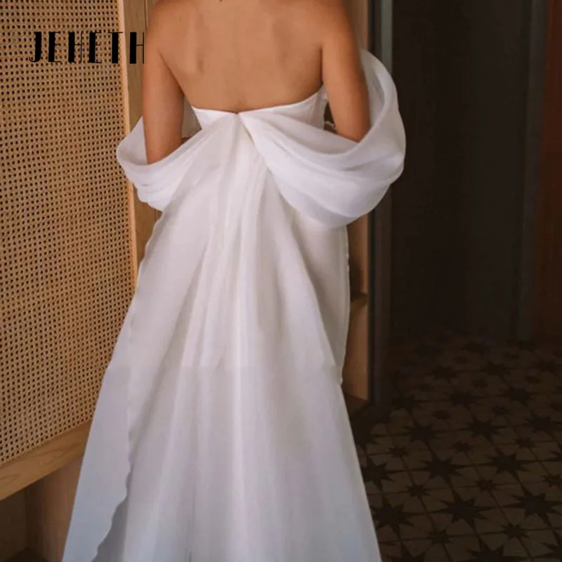 JEHETH V-Neck Mermaid Wedding Dresses Sexy Backless Off The Shoulder Bridal Gowns For Women Custom Made Vestidos De Novia